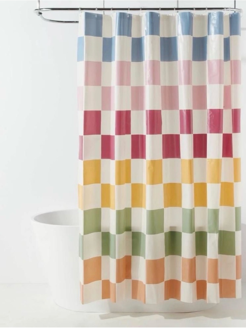Multicolor Checkered Shower Curtain - Home Bath